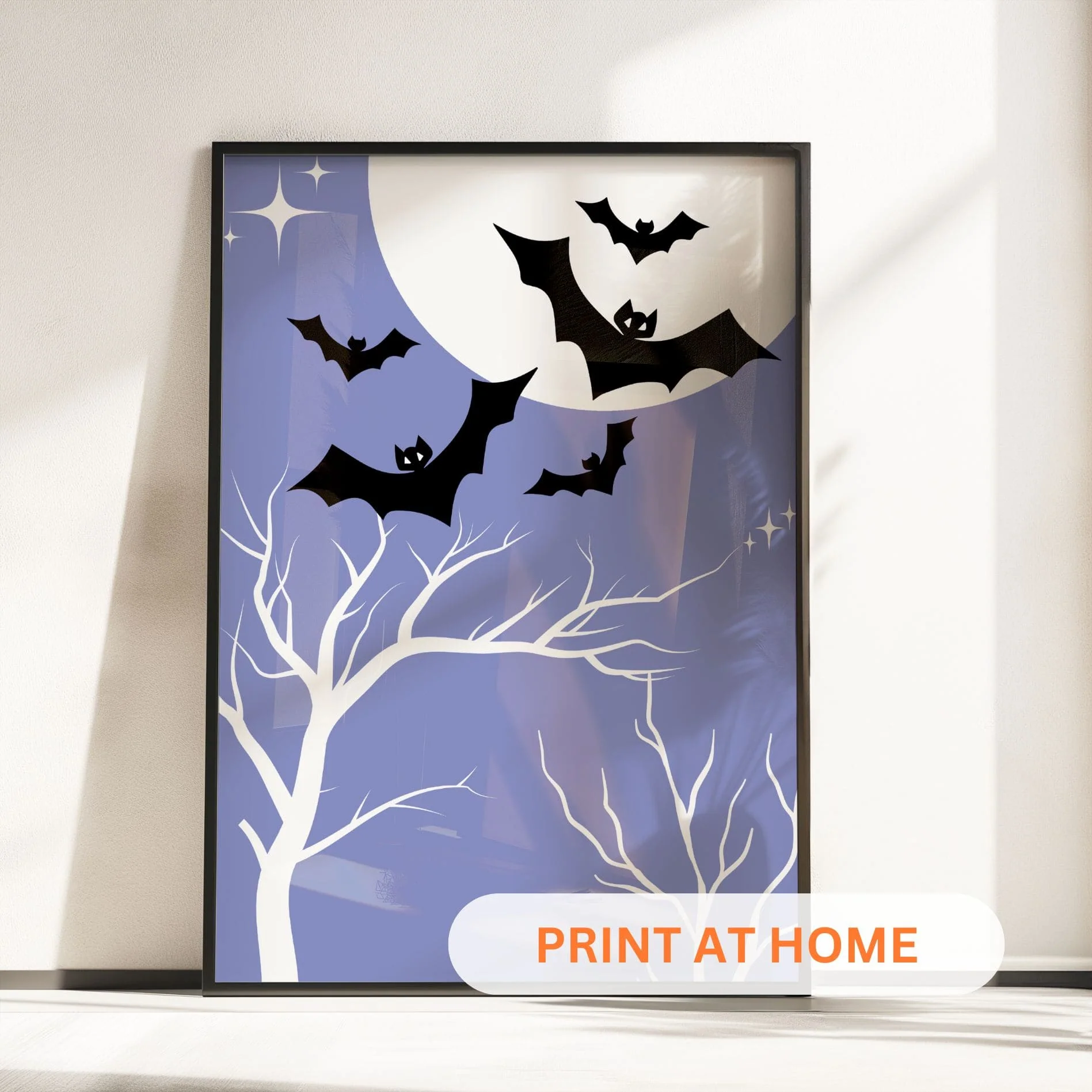 Printable Halloween Children's Decor - Set of 8 Prints in Blue - Image 4