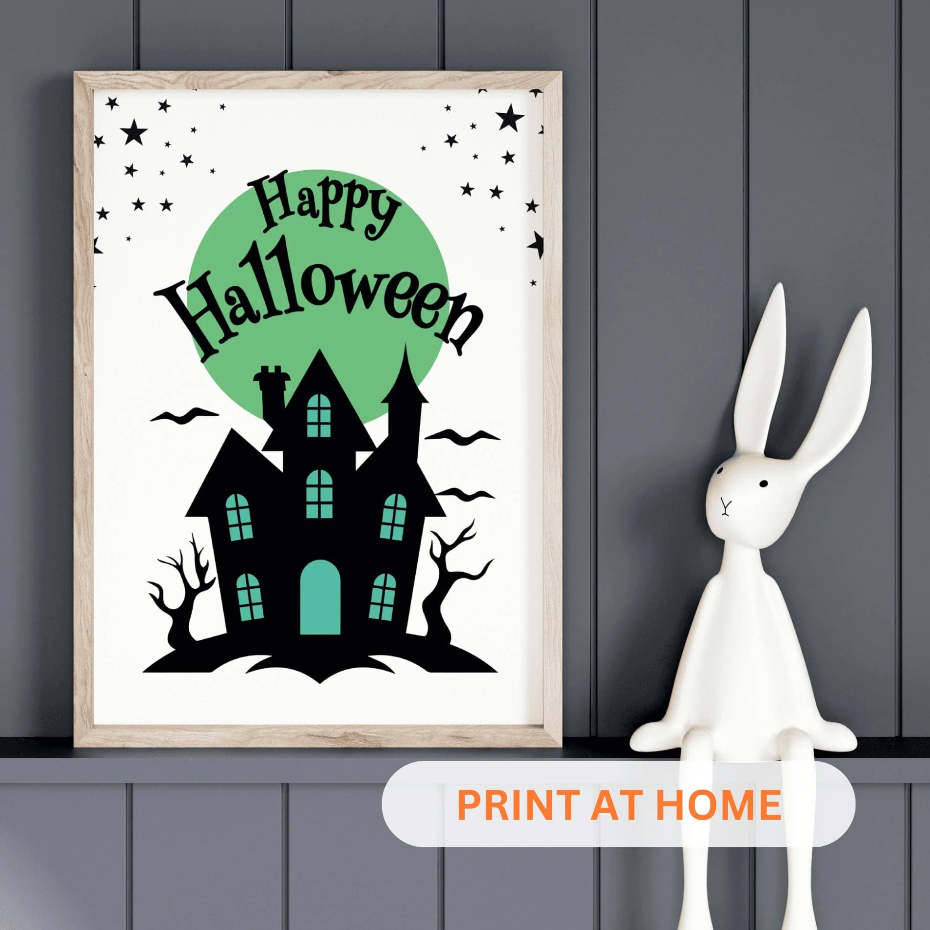 Printable Halloween Children's Decor - Set of 8 Prints in Green - Image 3