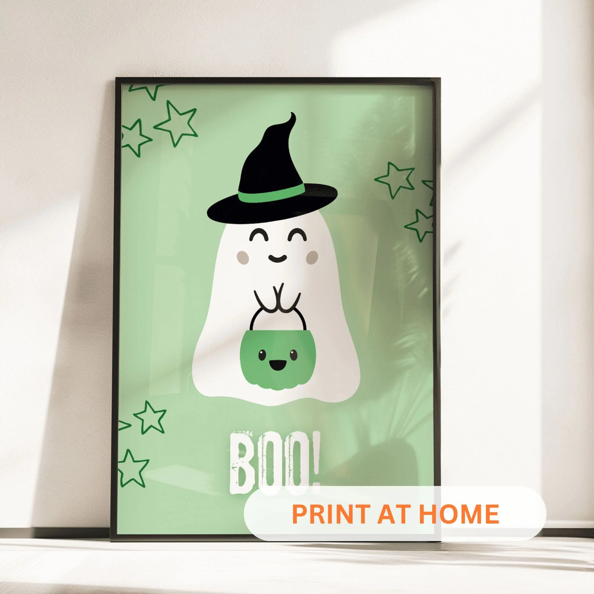 Printable Halloween Children's Decor - Set of 8 Prints in Green - Image 4