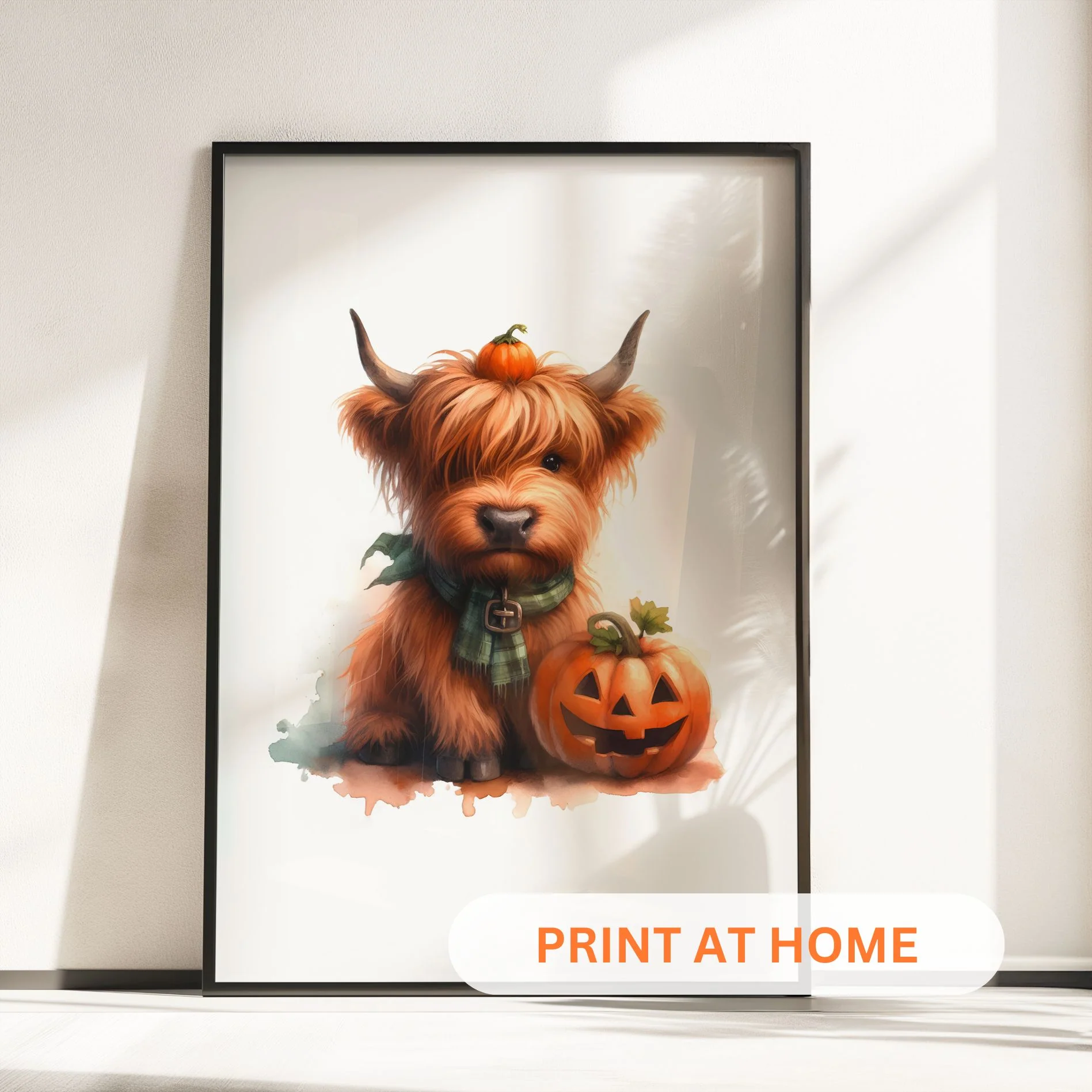 Printable Highland Cow Halloween Wall Art - Set of 3 Digital Prints - Image 3