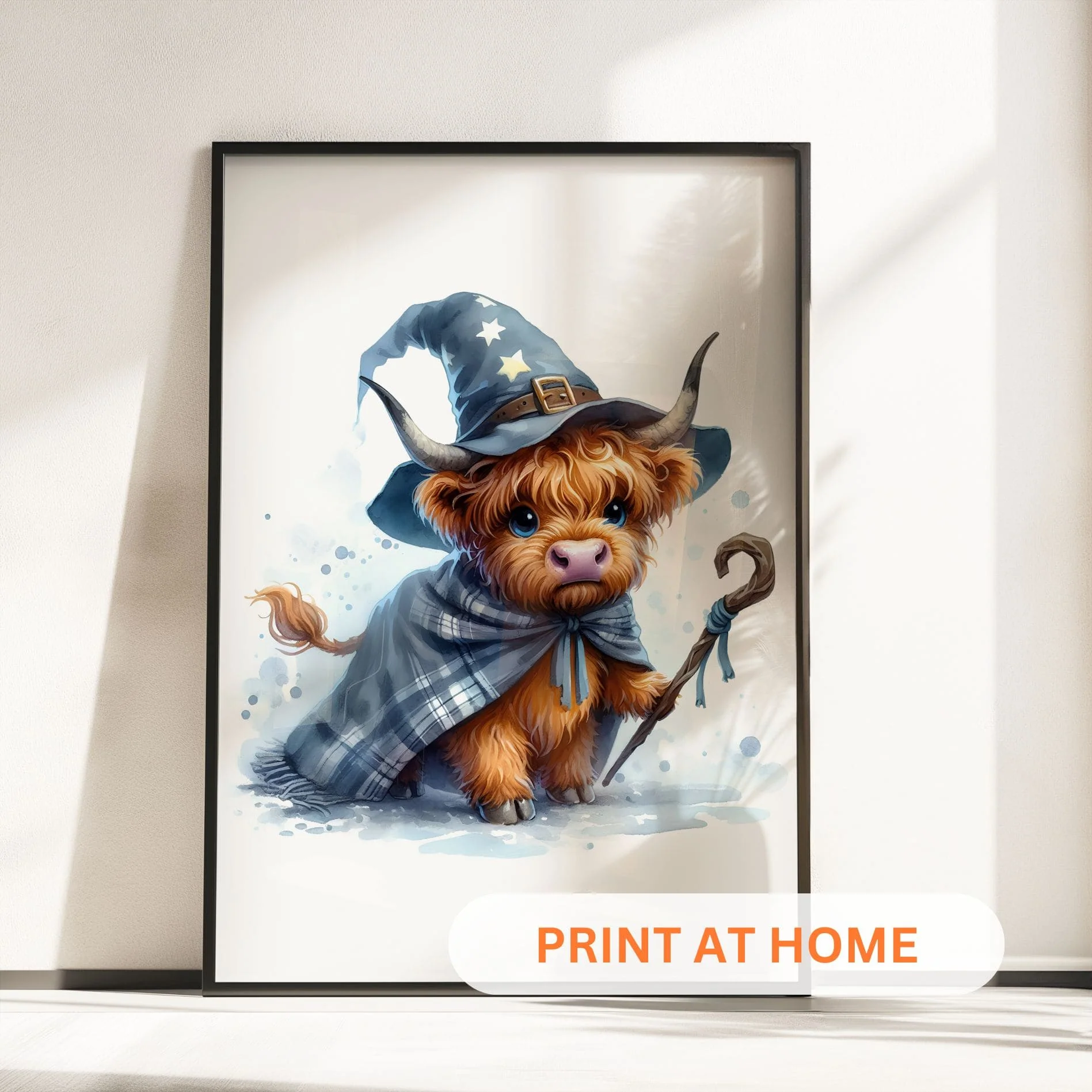 Printable Highland Cow Witch Halloween Wall Art - Set of 3 Digital Prints - Image 3