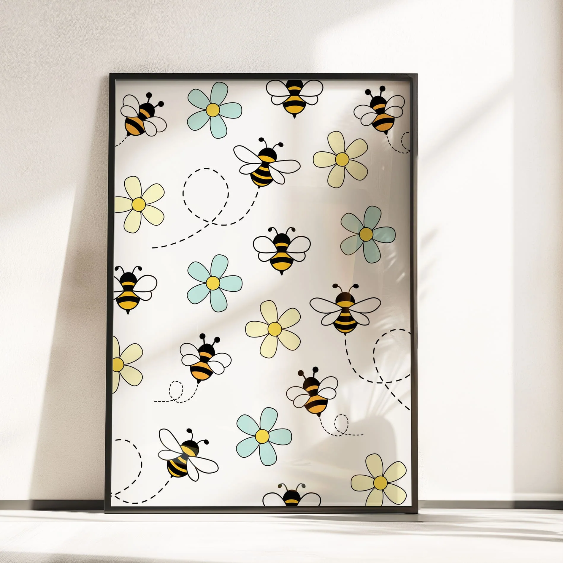 Retro Bumble Bee Nursery Wall Art | Set of 3 Personalised Name Prints - Image 5