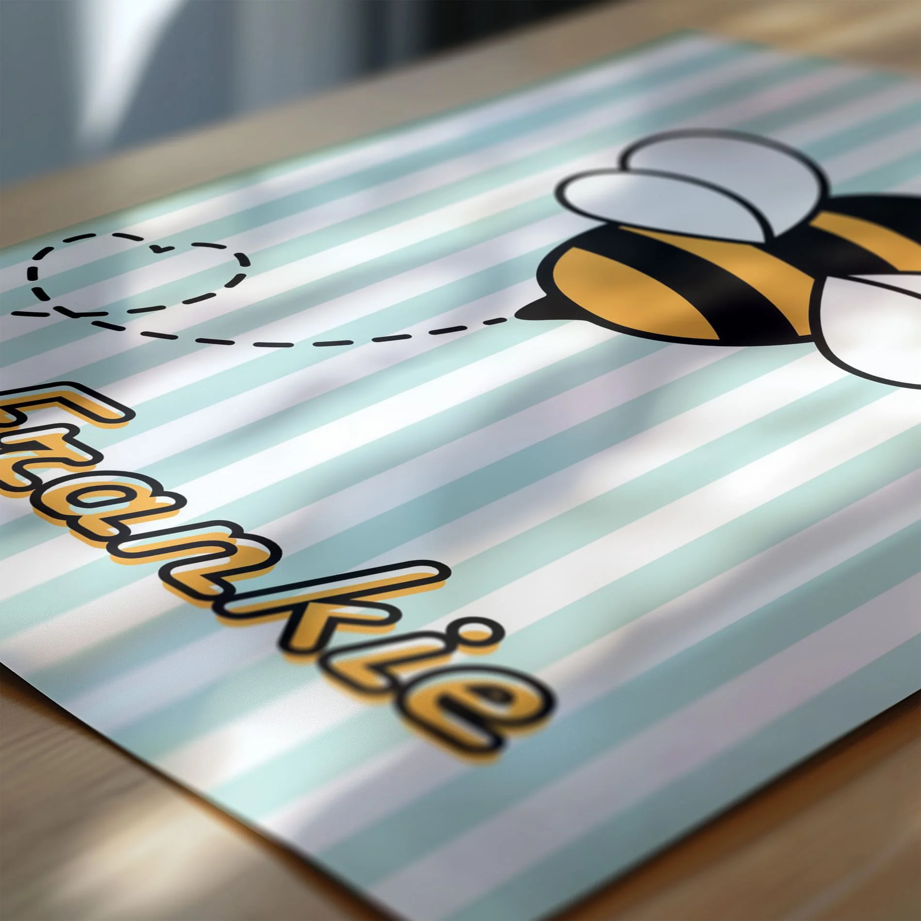 Retro Bumble Bee Nursery Wall Art | Set of 3 Personalised Name Prints - Image 6
