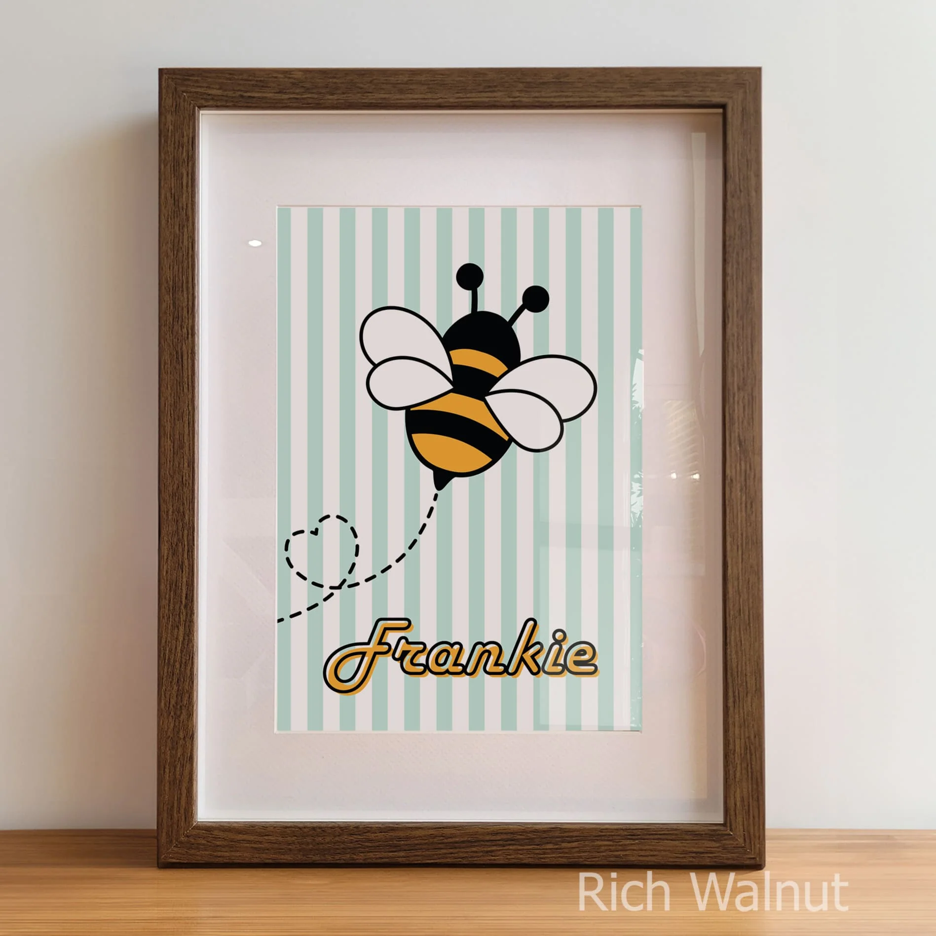 Retro Bumble Bee Nursery Wall Art | Set of 3 Personalised Name Prints - Image 7
