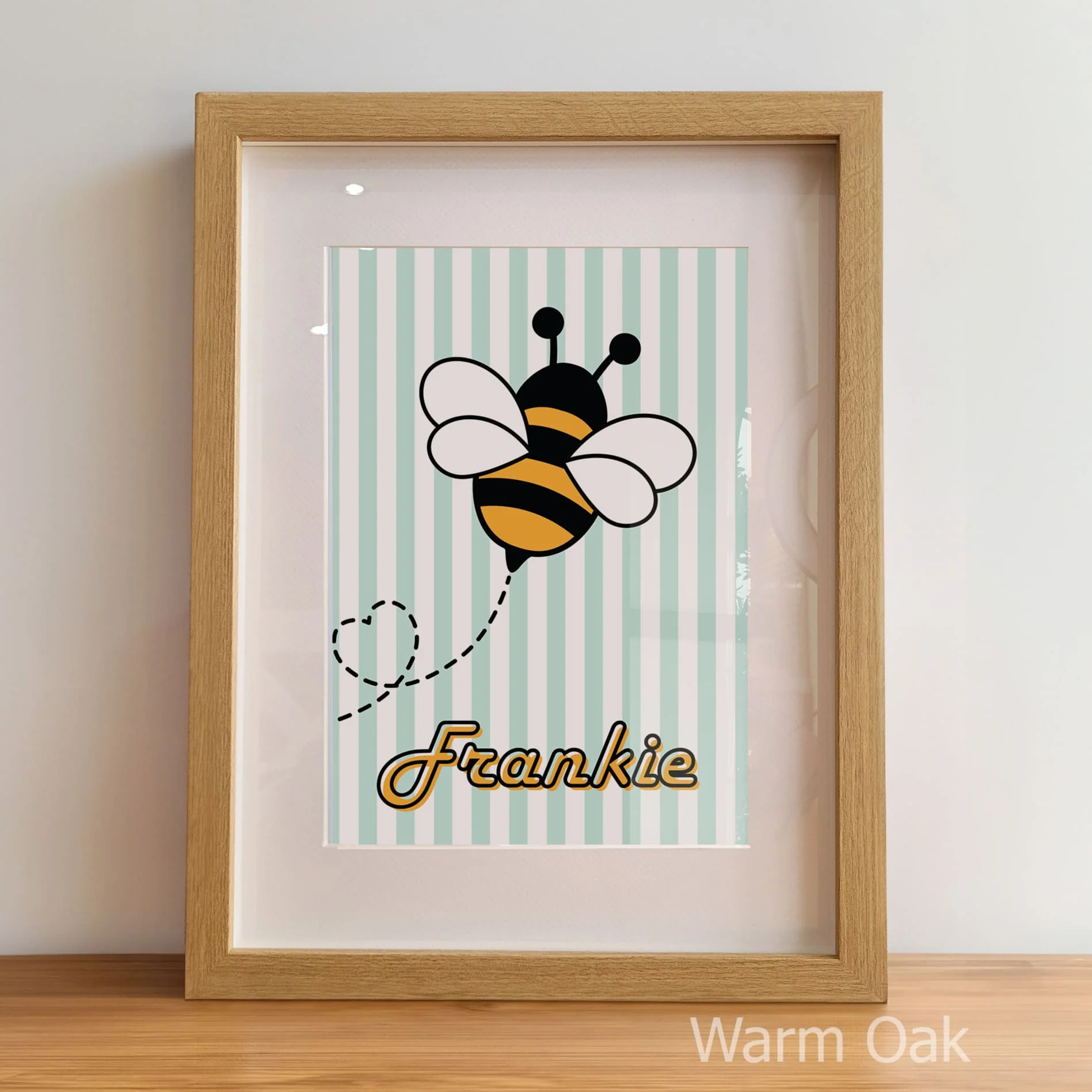 Retro Bumble Bee Nursery Wall Art | Set of 3 Personalised Name Prints - Image 8
