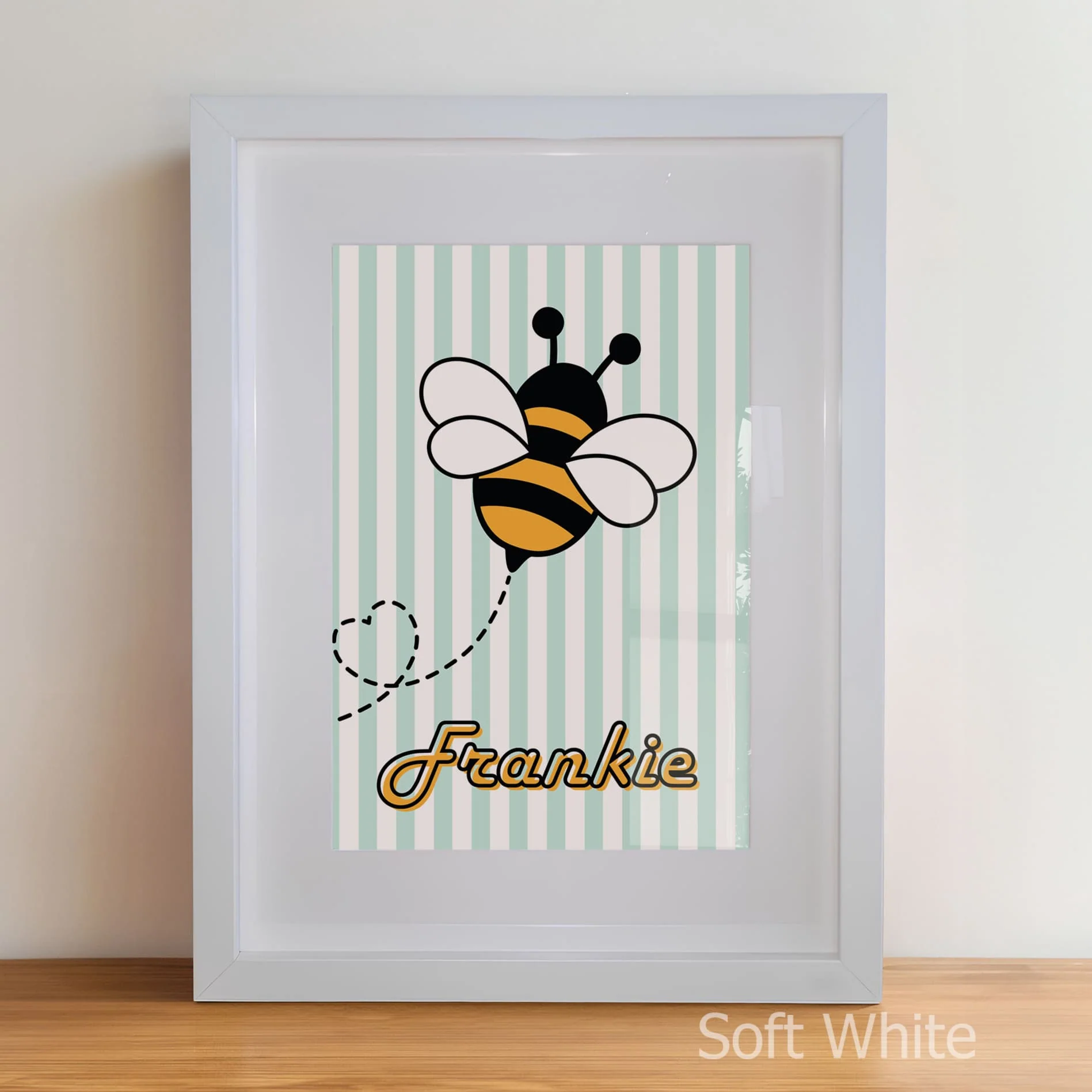 Retro Bumble Bee Nursery Wall Art | Set of 3 Personalised Name Prints - Image 9