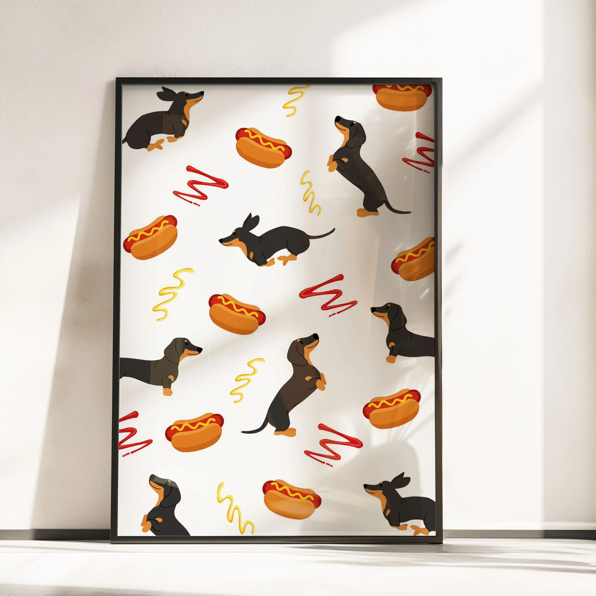 Retro Dachshund Nursery Wall Art | Set of 3 Personalised “Hot Dog Days” Prints - Image 5