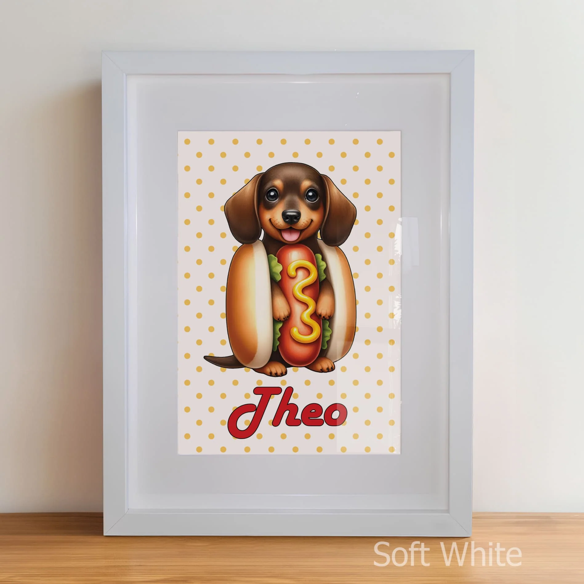 Retro Dachshund Nursery Wall Art | Set of 3 Personalised “Hot Dog Days” Prints - Image 9