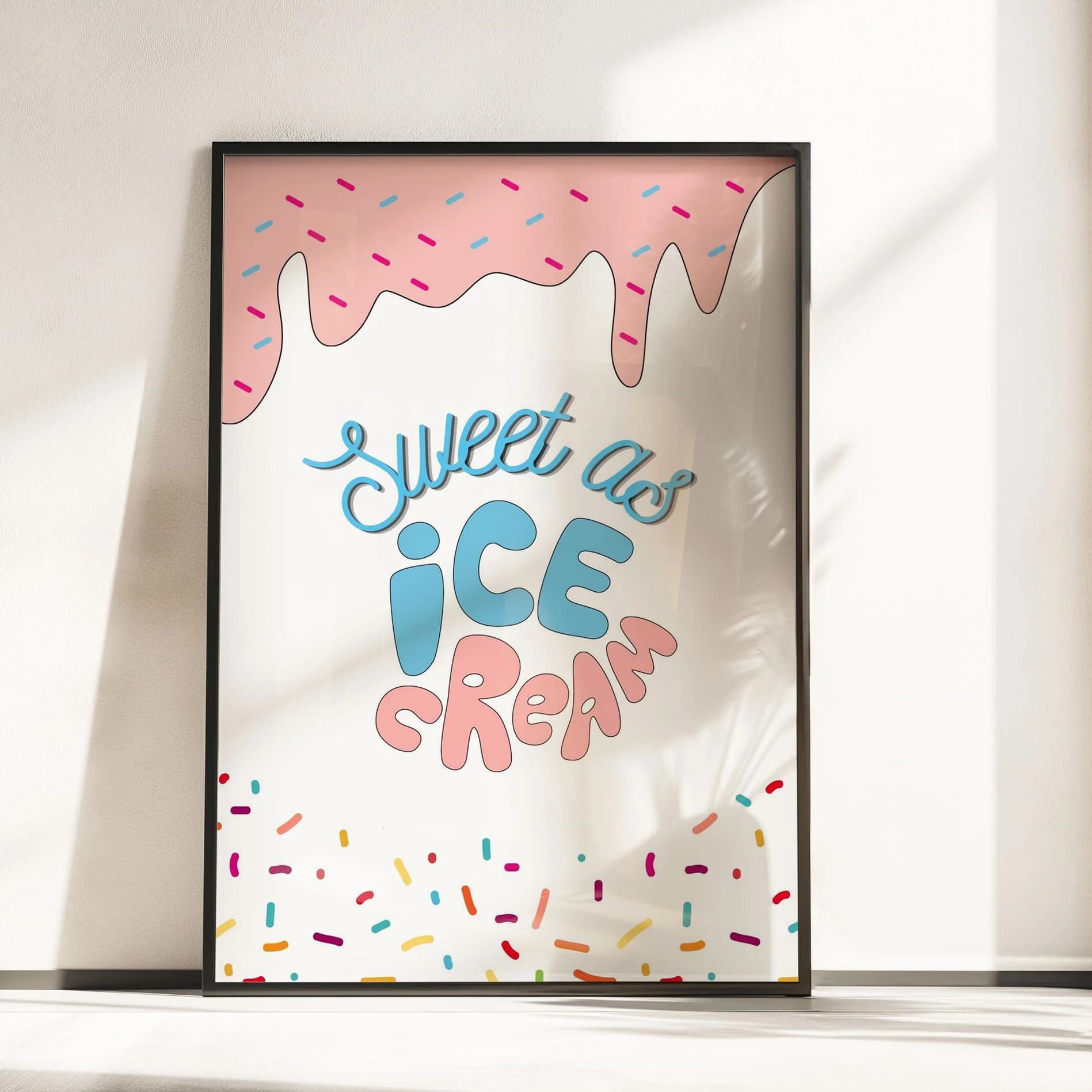 Retro Ice Cream Nursery Wall Art | Set of 3 Personalised Prints - Image 3