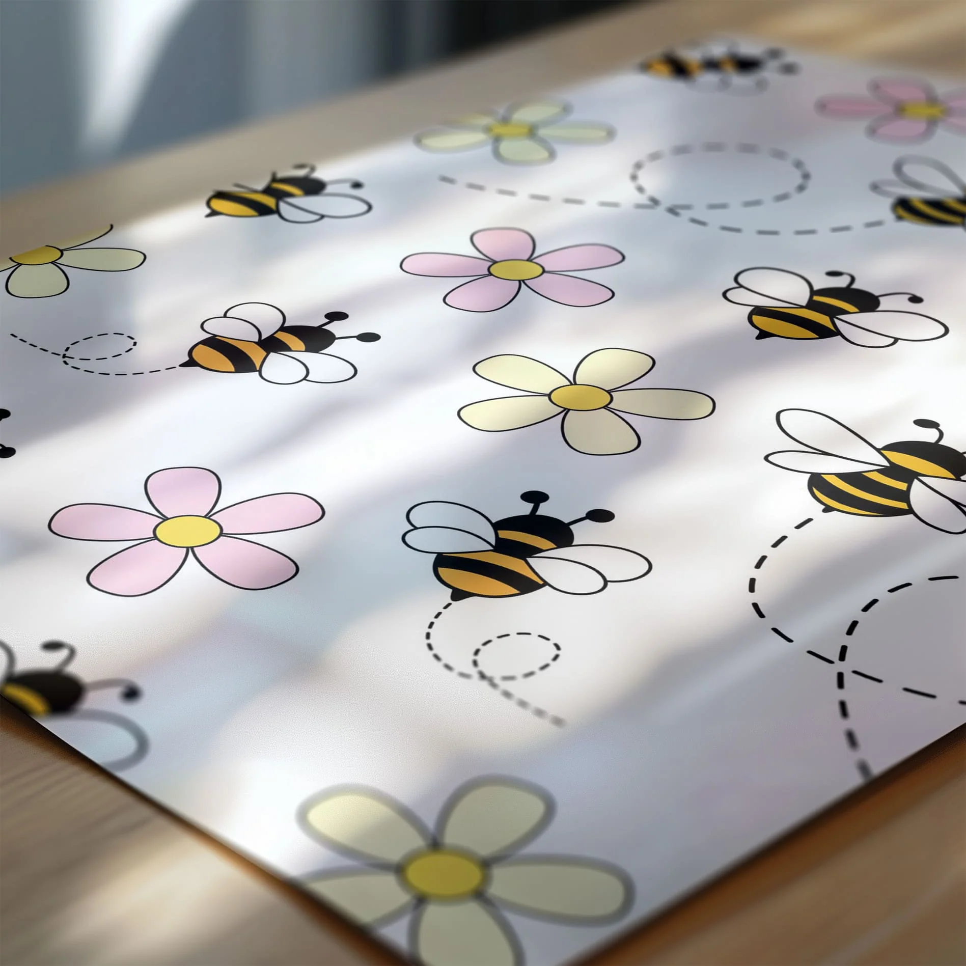 Retro Pink Bumble Bee Nursery Wall Art | Set of 3 Personalised Prints - Image 6