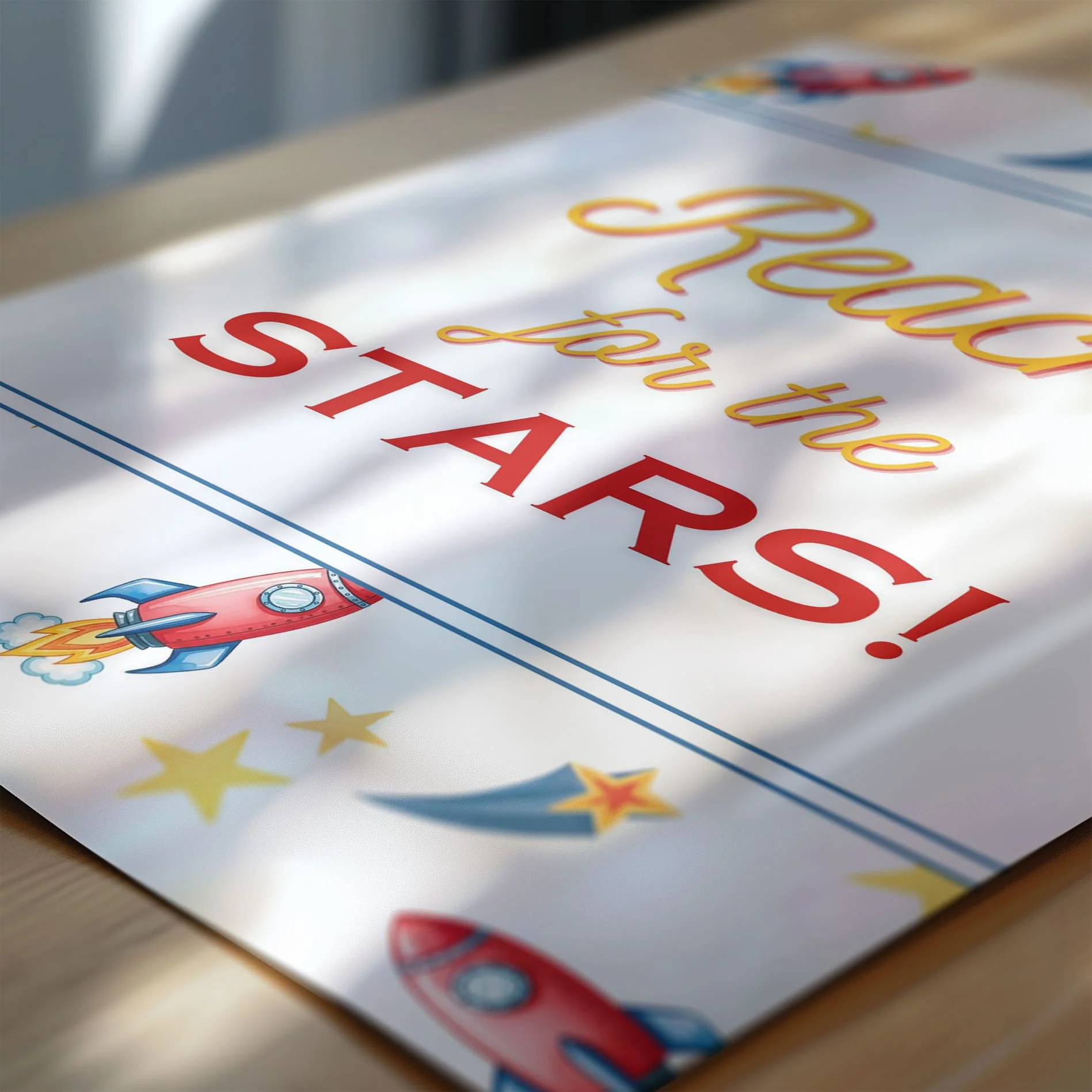Retro Rocket Ship Nursery Wall Art | Set of 3 Personalised Space Prints - Image 5