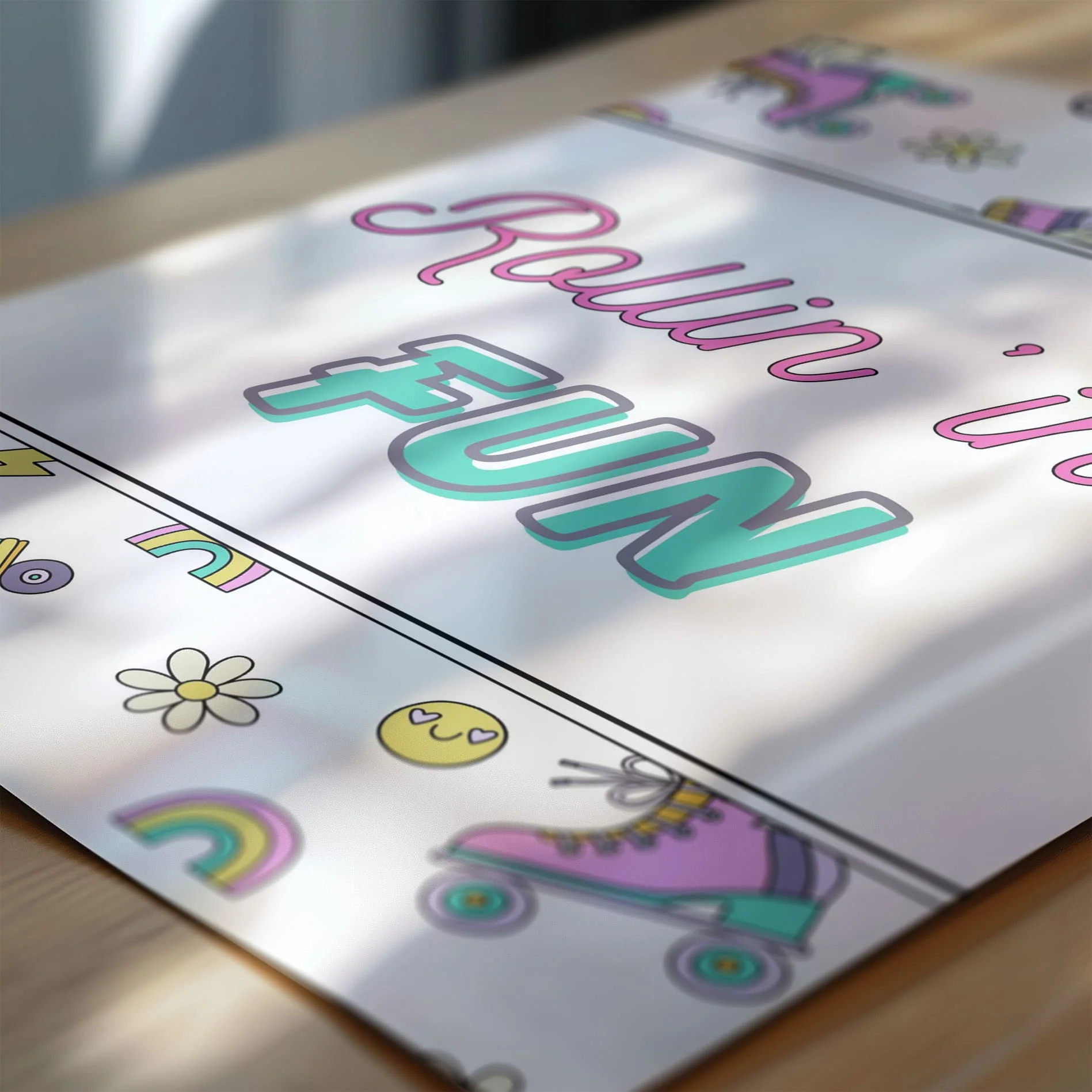 Retro Roller Skate Nursery Wall Art | Set of 3 Personalised Children’s Bedroom Prints - Image 6
