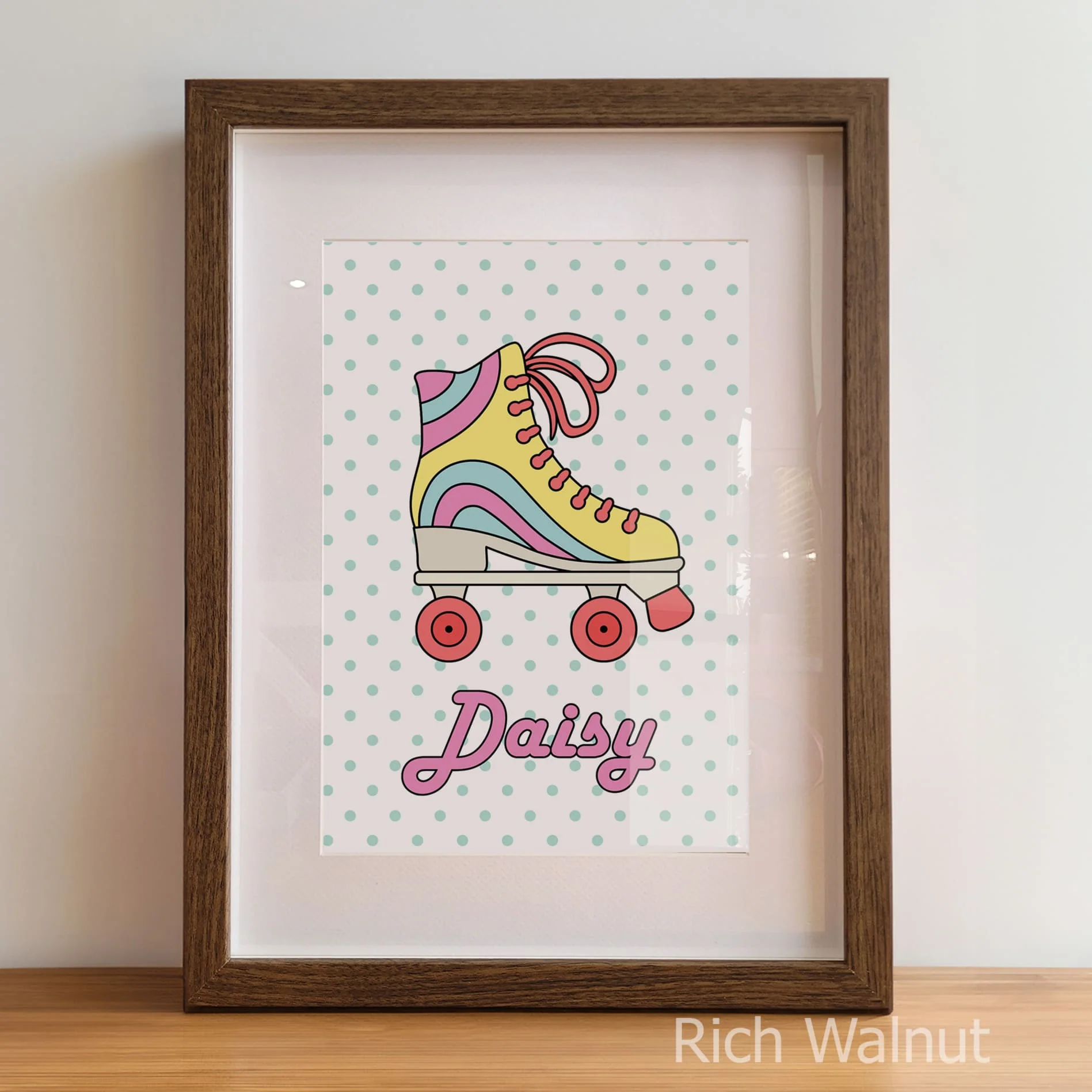Retro Roller Skate Nursery Wall Art | Set of 3 Personalised Children’s Bedroom Prints - Image 7