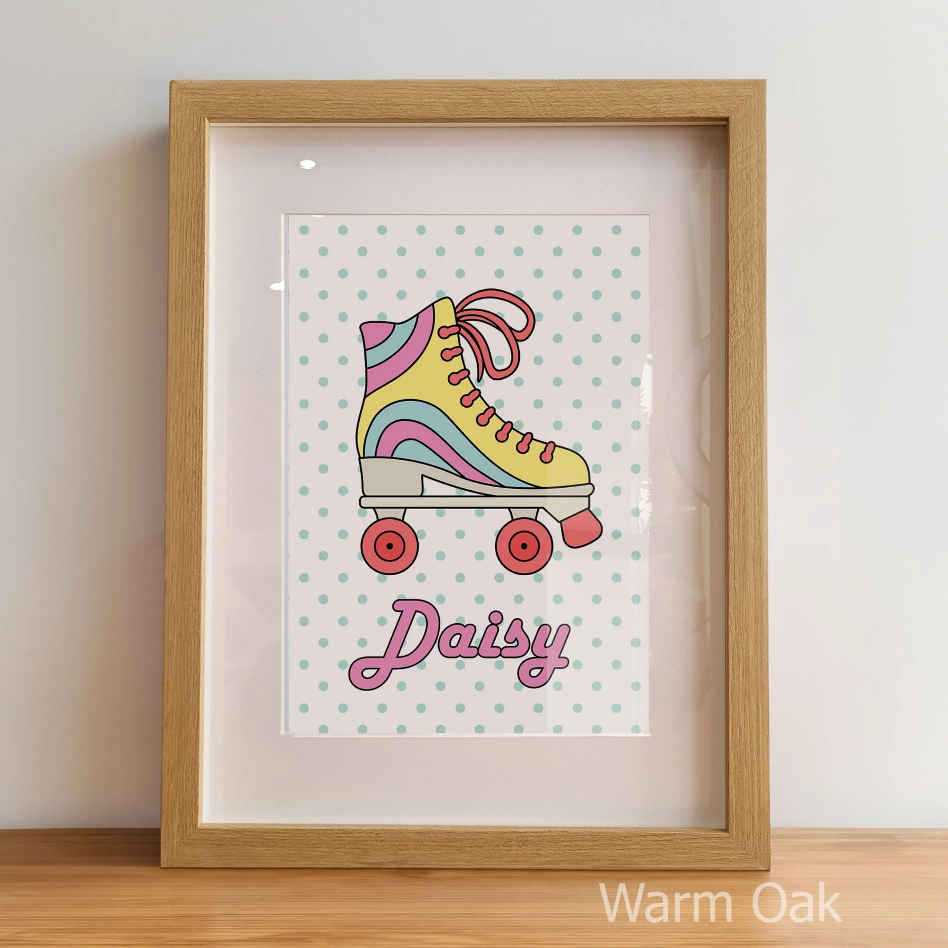 Retro Roller Skate Nursery Wall Art | Set of 3 Personalised Children’s Bedroom Prints - Image 8