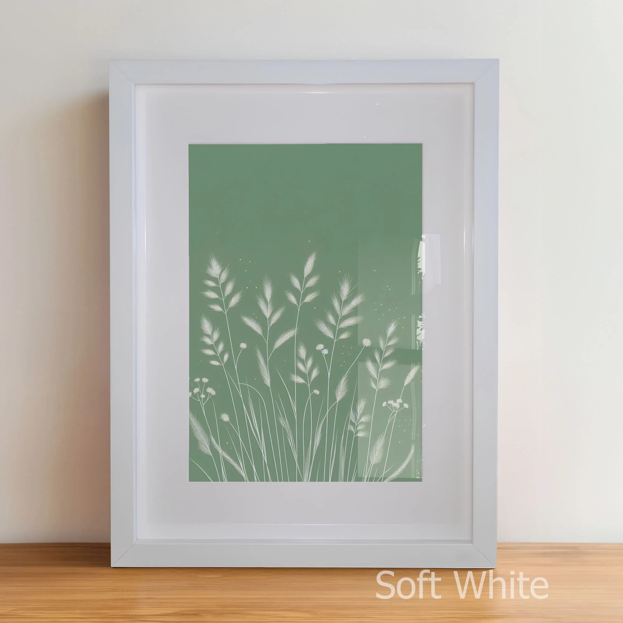 Sage Green Grass Trio | Minimalist Botanical Nursery Art - Image 5