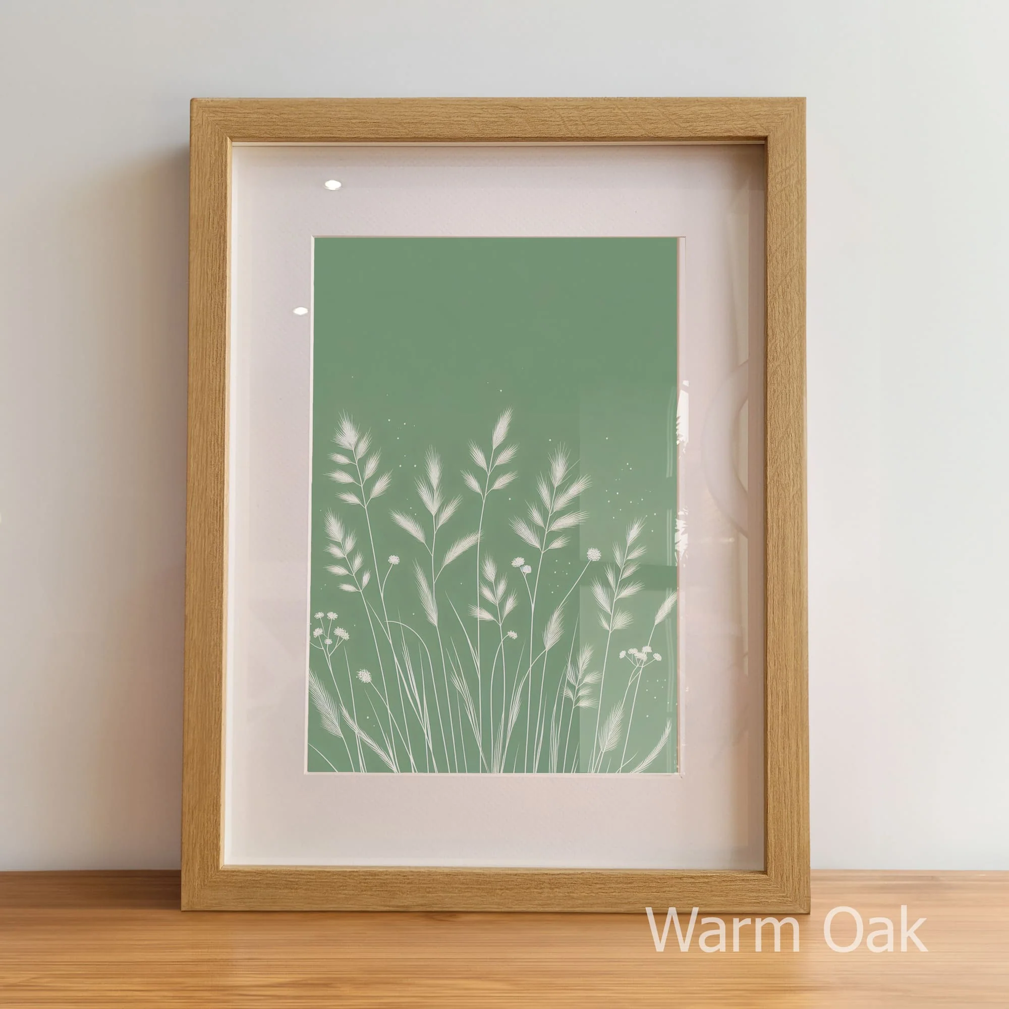 Sage Green Grass Trio | Minimalist Botanical Nursery Art - Image 7