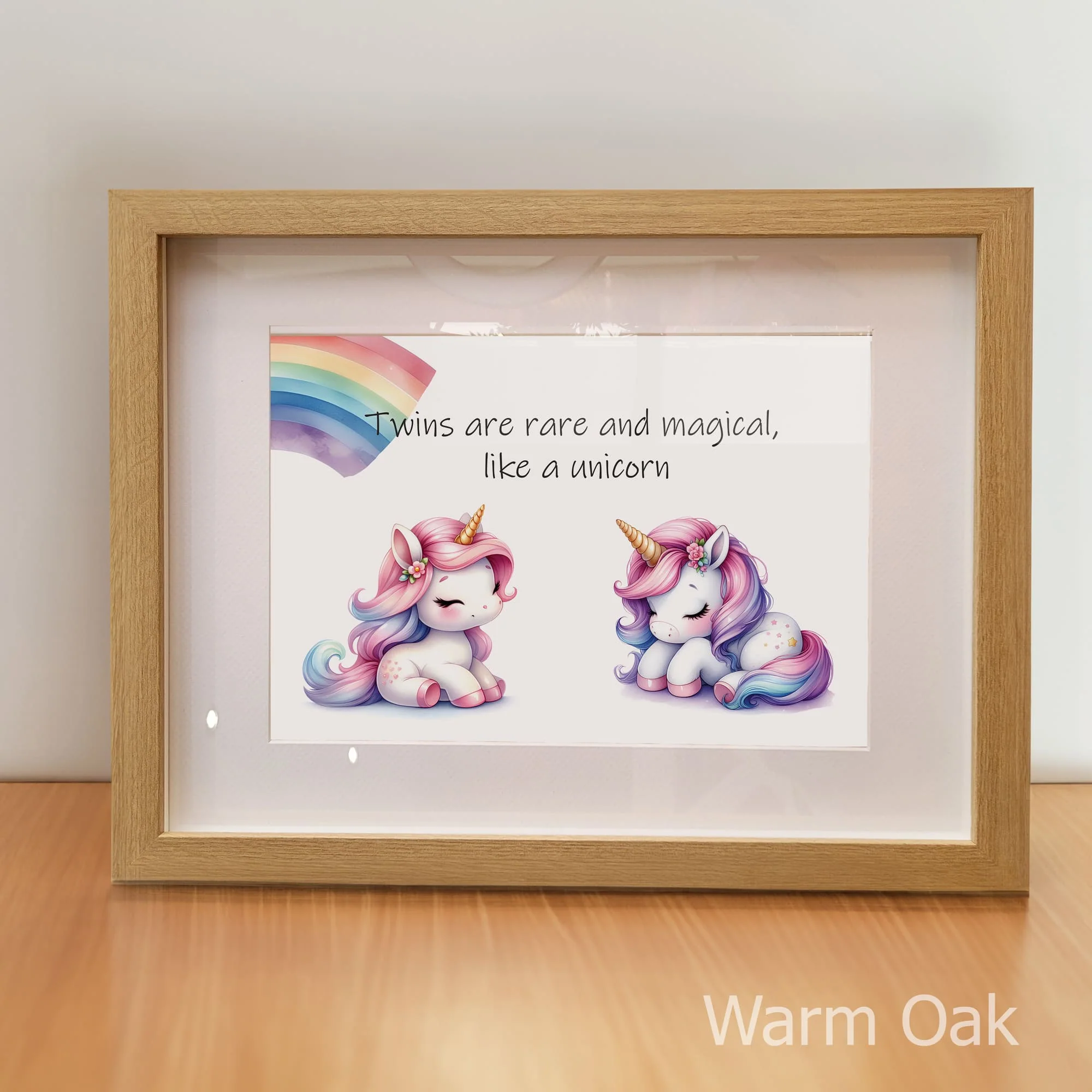 Unicorn Twins Art Set | Personalised Nursery Prints - Image 3