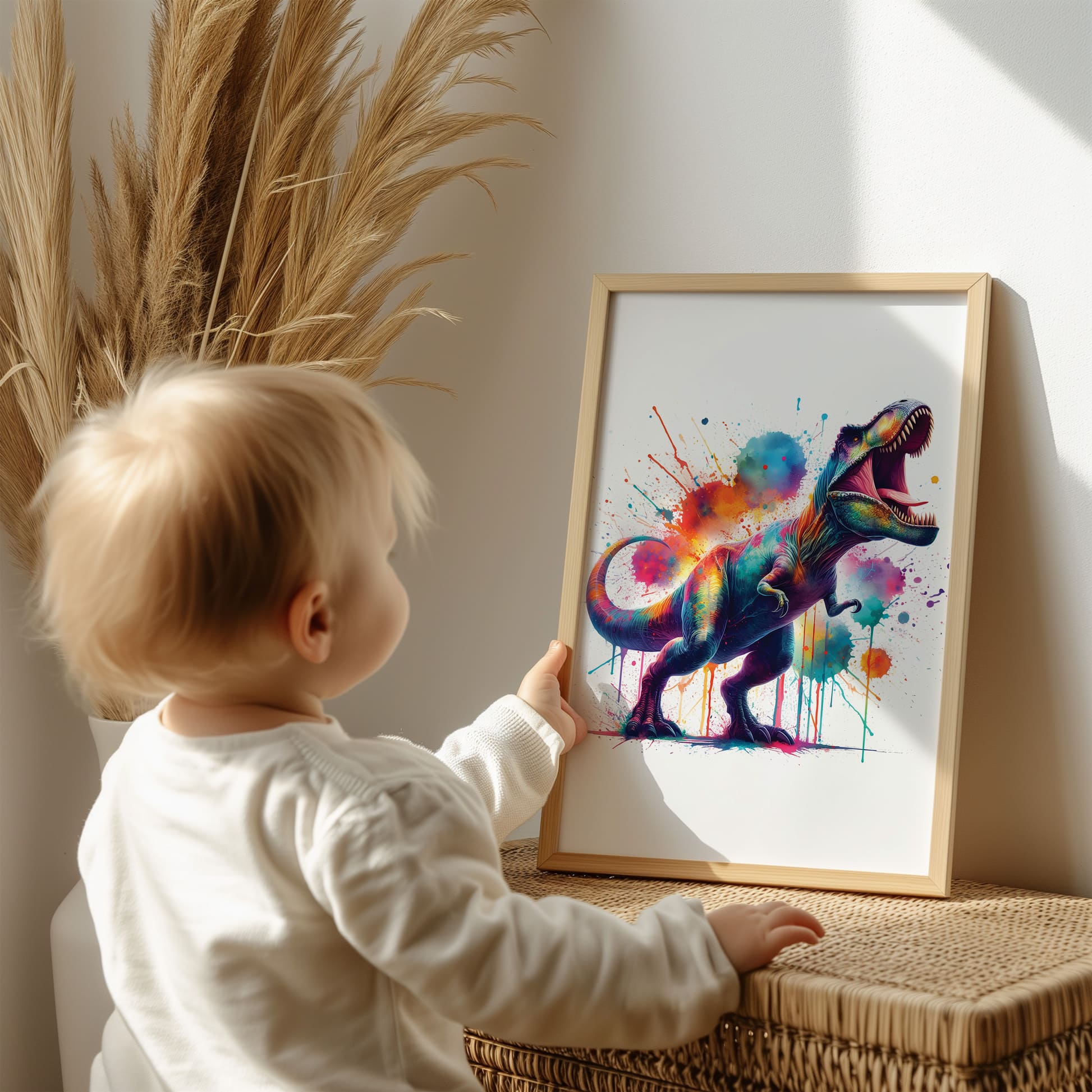 Bold & Vibrant Dinosaur Set | Set of 3 Personalised Nursery Art - Image 3