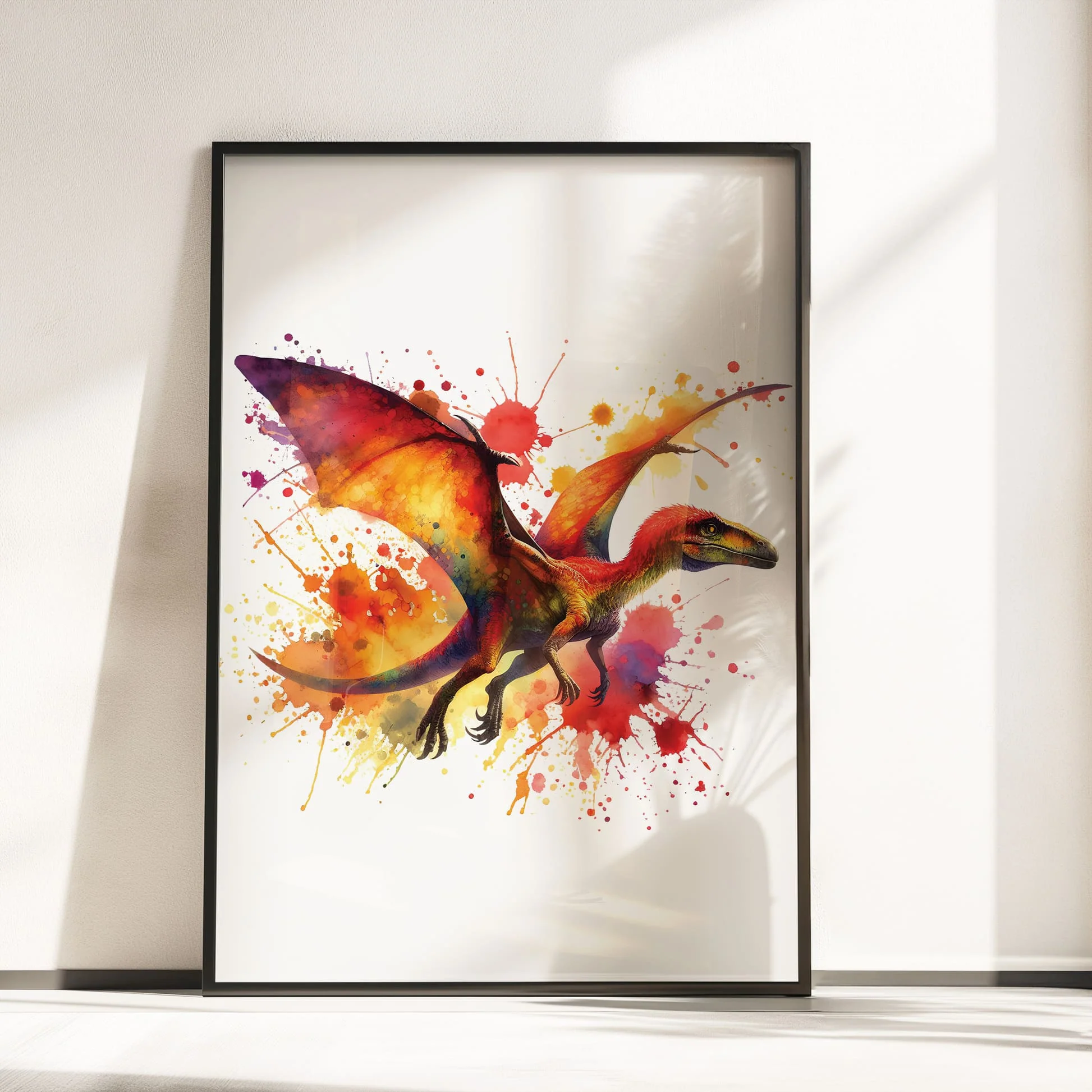 Red Dinosaur Trio | Personalised Nursery Art Set of 3 - Image 4