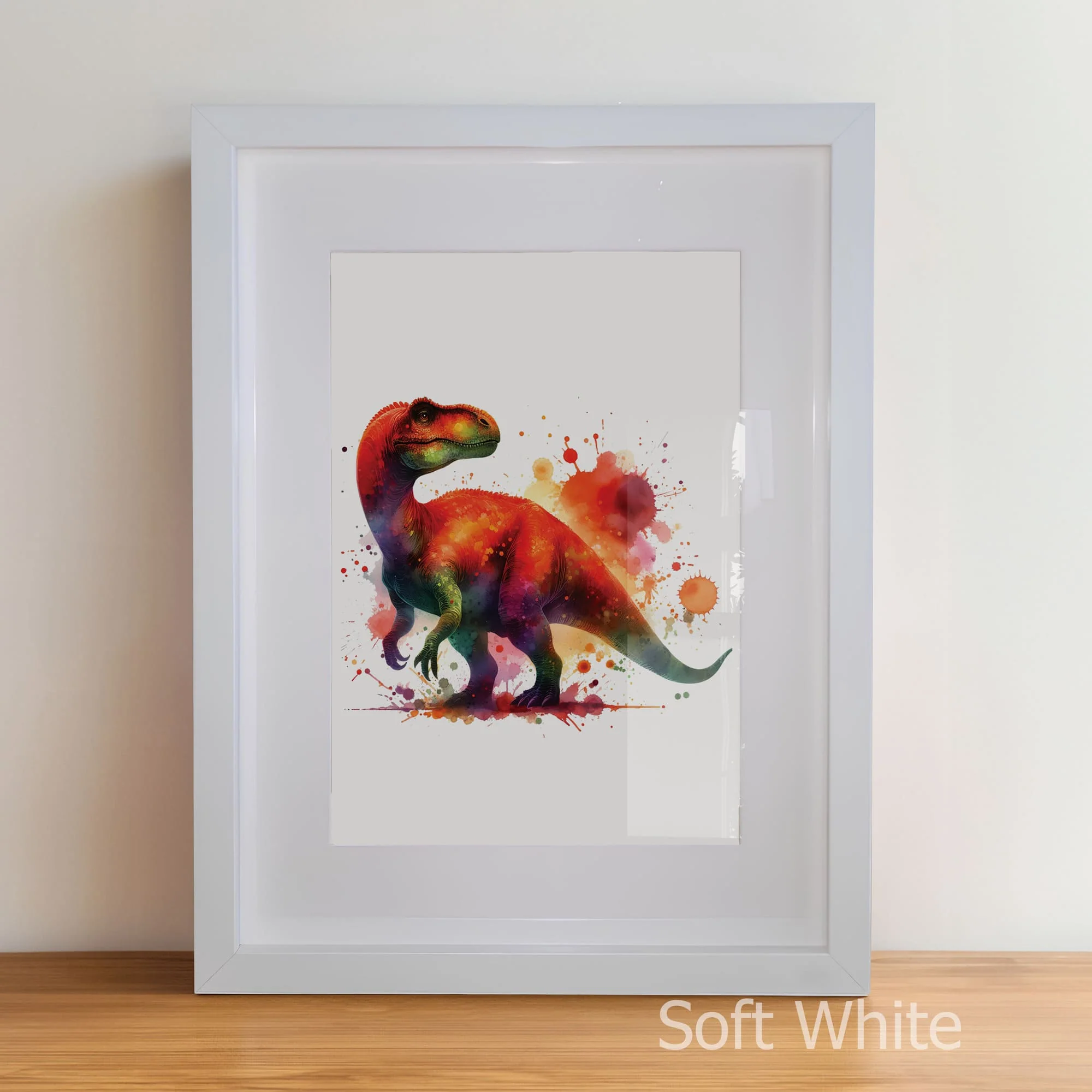 Red Dinosaur Trio | Personalised Nursery Art Set of 3 - Image 7