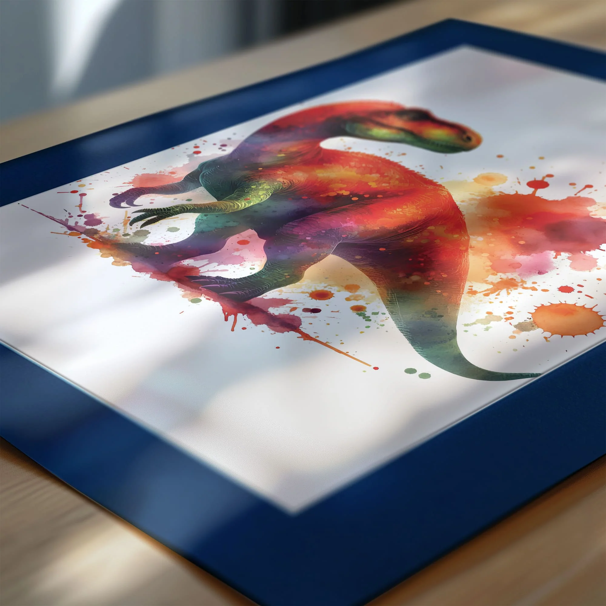 Red Dinosaur Trio | Personalised Nursery Art Set of 3 - Image 8