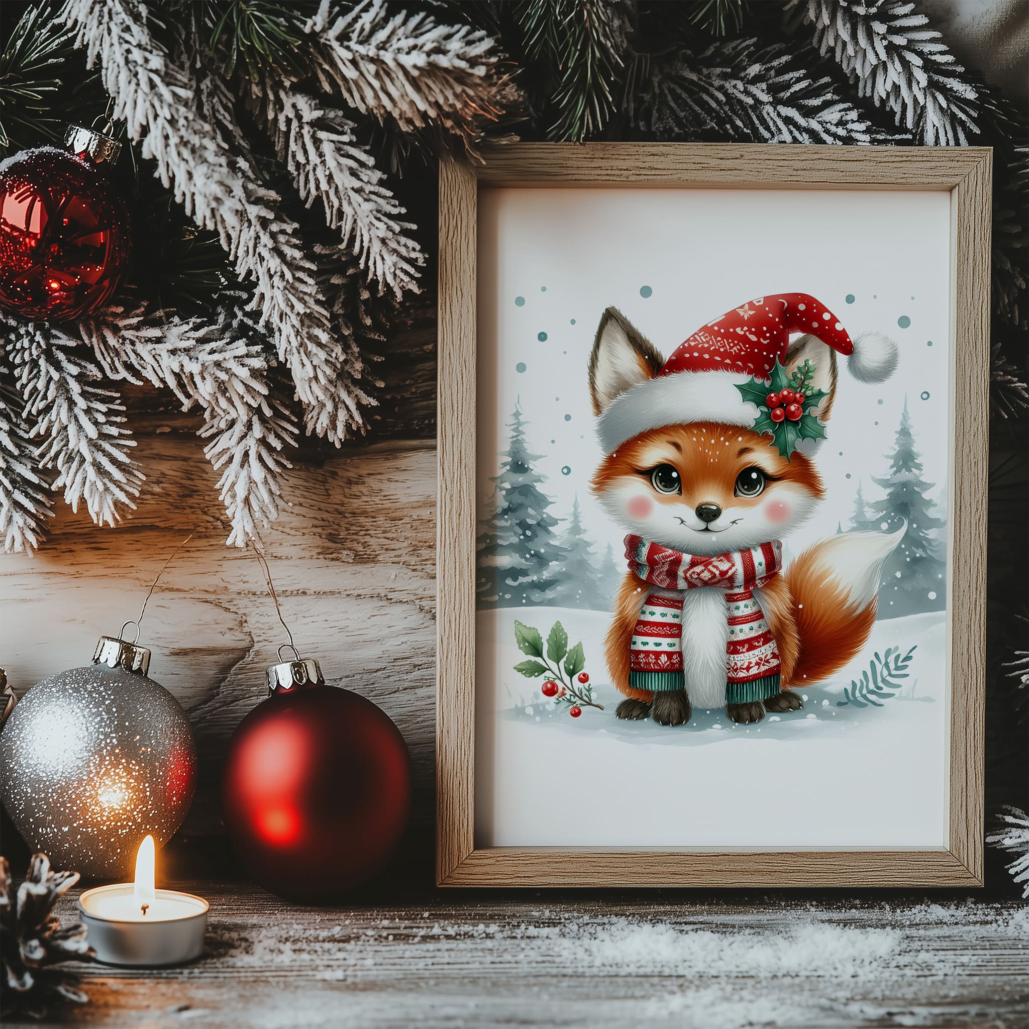 Winter Woodland Nursery Prints | Childrens Christmas Decor - Image 3